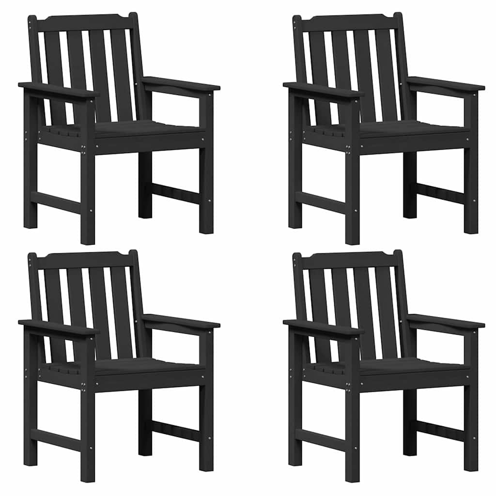 Tuinstoel 4 pcs Zwart 65.5 x 59 x 88 cm Polyetheen