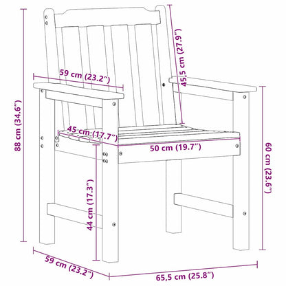 Tuinstoel 4 pcs Zwart 65.5 x 59 x 88 cm Polyetheen