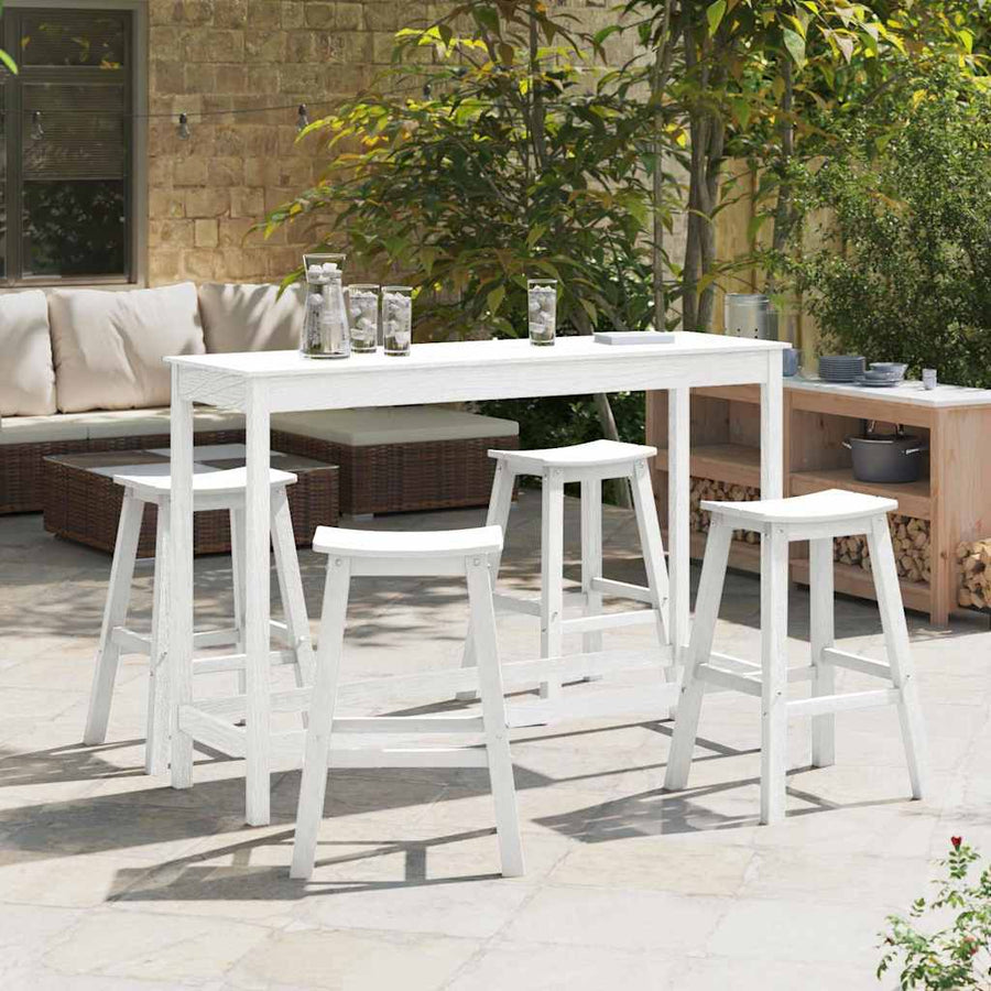 Tuin Bar Set 4 pcs Wit HDPE