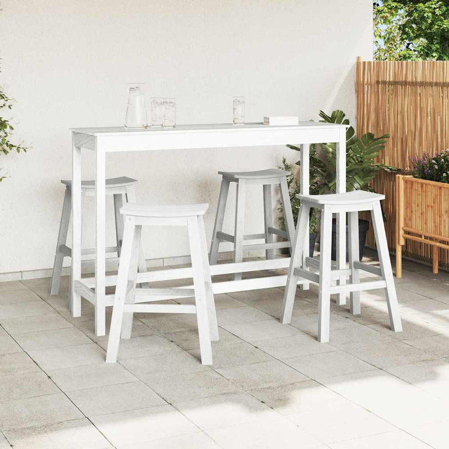 Tuin Bar Set 4 pcs Wit HDPE