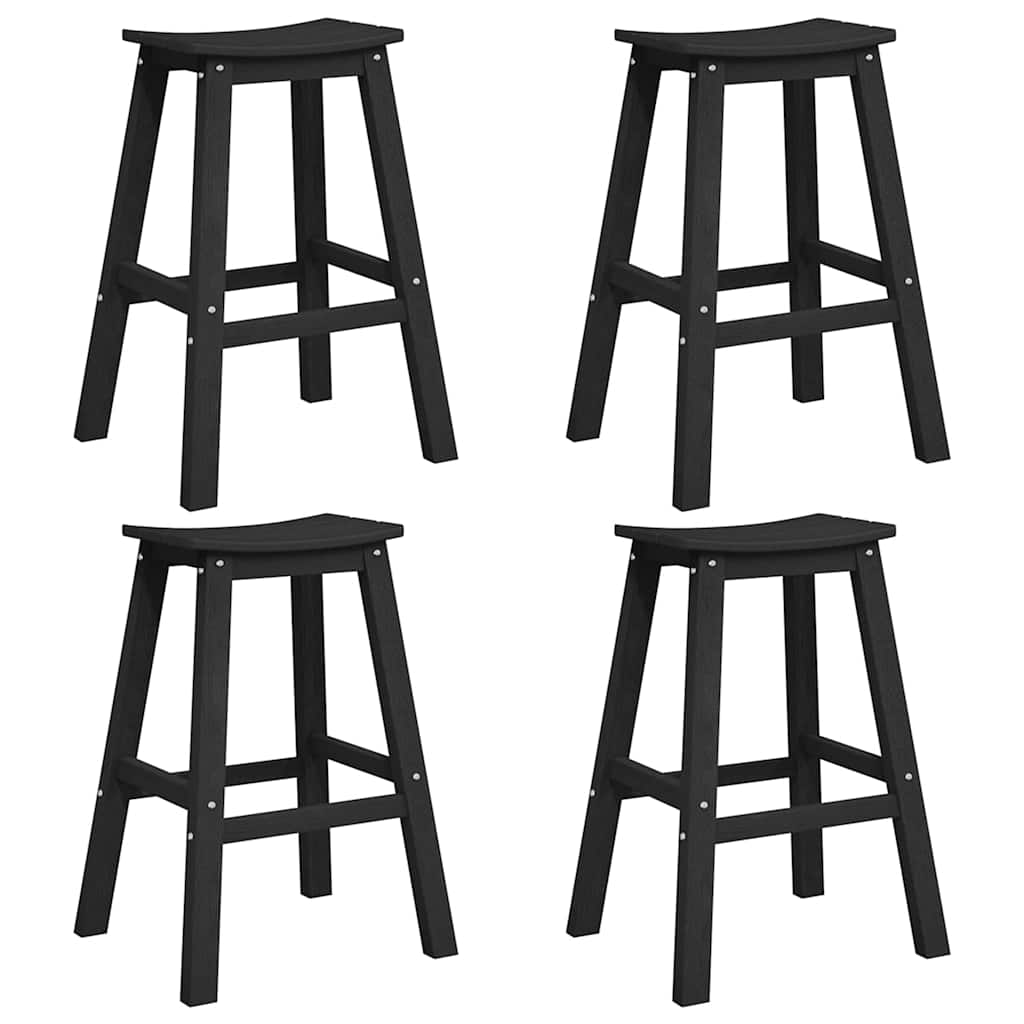 Tuin Bar Set 4 pcs Zwart HDPE