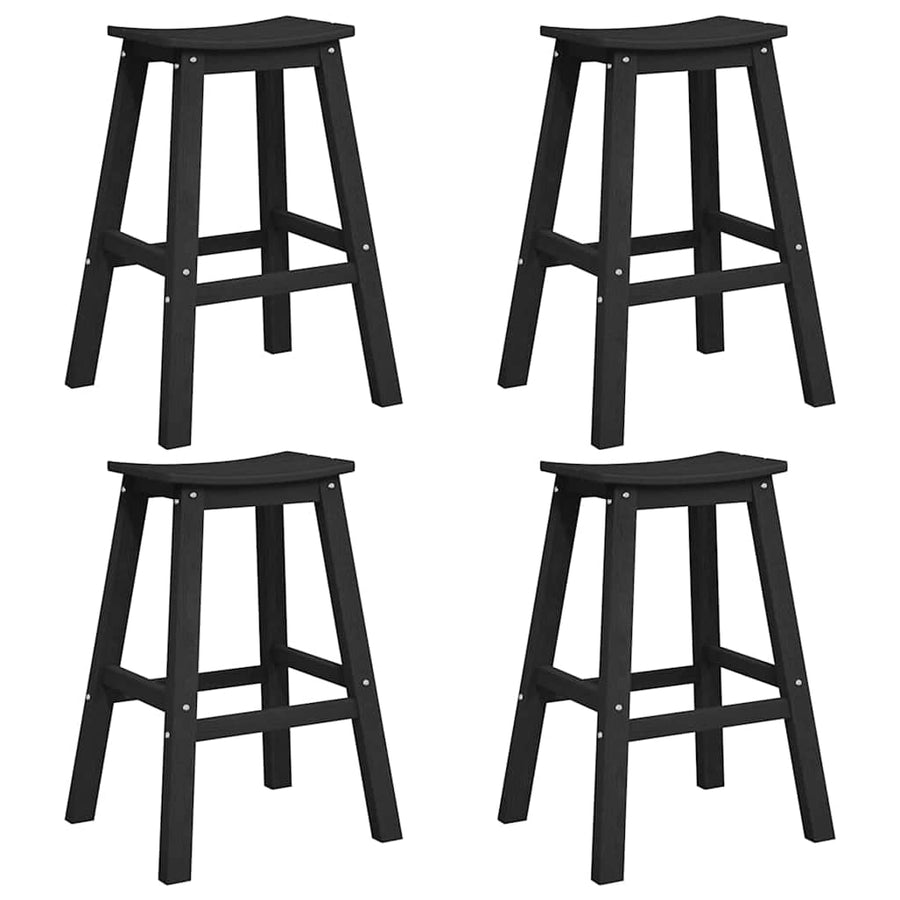 Tuin Bar Set 4 pcs Zwart HDPE