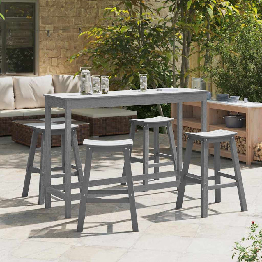 Tuin Bar Set 4 pcs Lichtgrijs HDPE