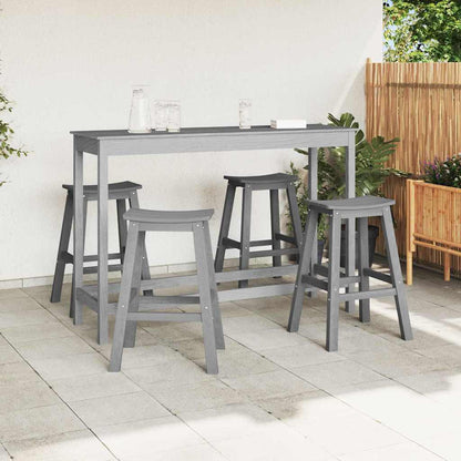Tuin Bar Set 4 pcs Lichtgrijs HDPE