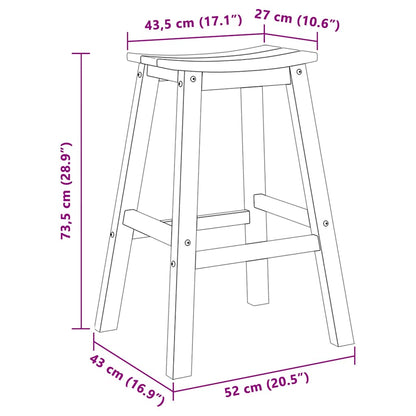 Tuin Bar Set 4 pcs Lichtgrijs HDPE