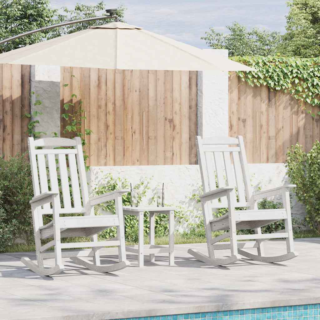 Schommelstoel 2 pcs Wit 92 x 70 x 108 cm Polyetheen