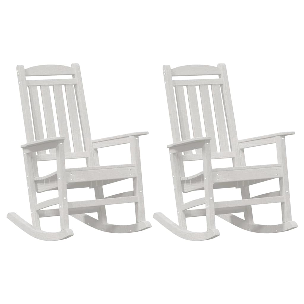 Schommelstoel 2 pcs Wit 92 x 70 x 108 cm Polyetheen