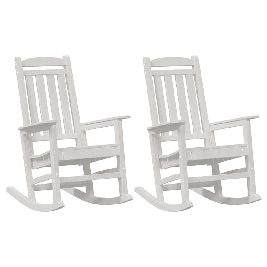 Schommelstoel 2 pcs Wit 92 x 70 x 108 cm Polyetheen