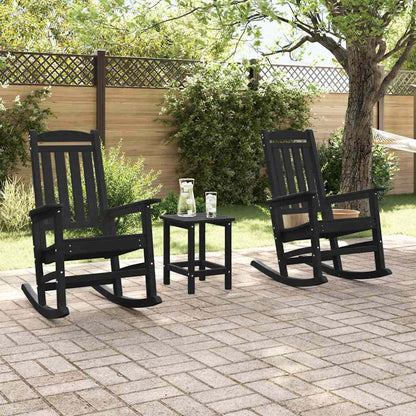 Schommelstoel 2 pcs Zwart 92 x 70 x 108 cm Polyetheen