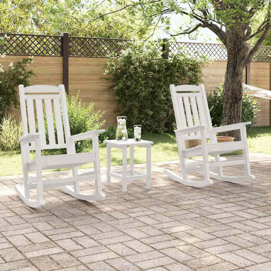 Schommelstoel 3 pcs Wit Polyetheen