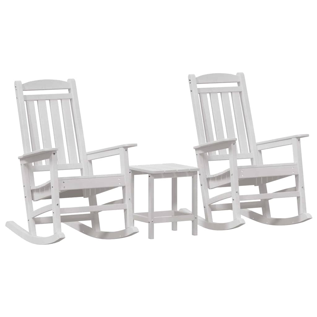 Schommelstoel 3 pcs Wit Polyetheen