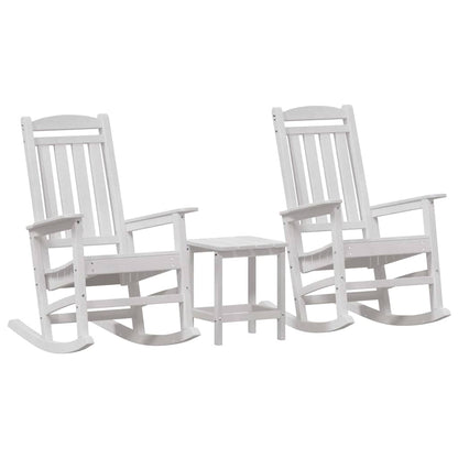 Schommelstoel 3 pcs Wit Polyetheen