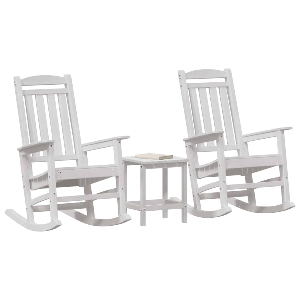 Schommelstoel 3 pcs Wit Polyetheen