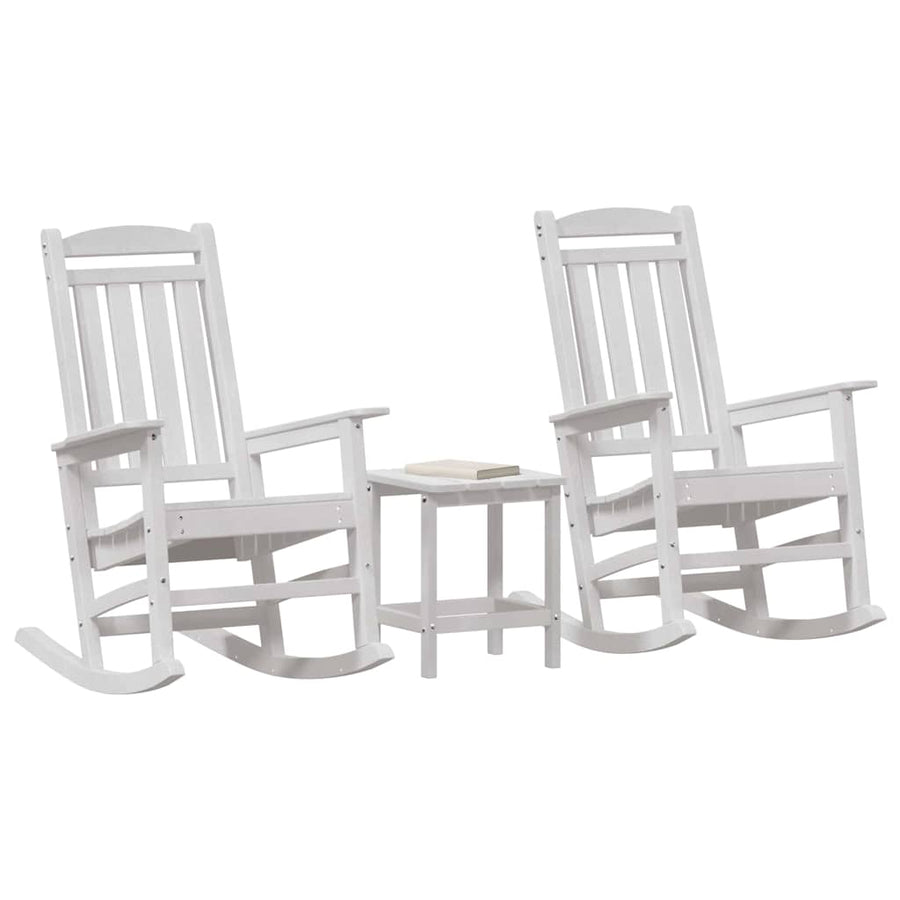 Schommelstoel 3 pcs Wit Polyetheen