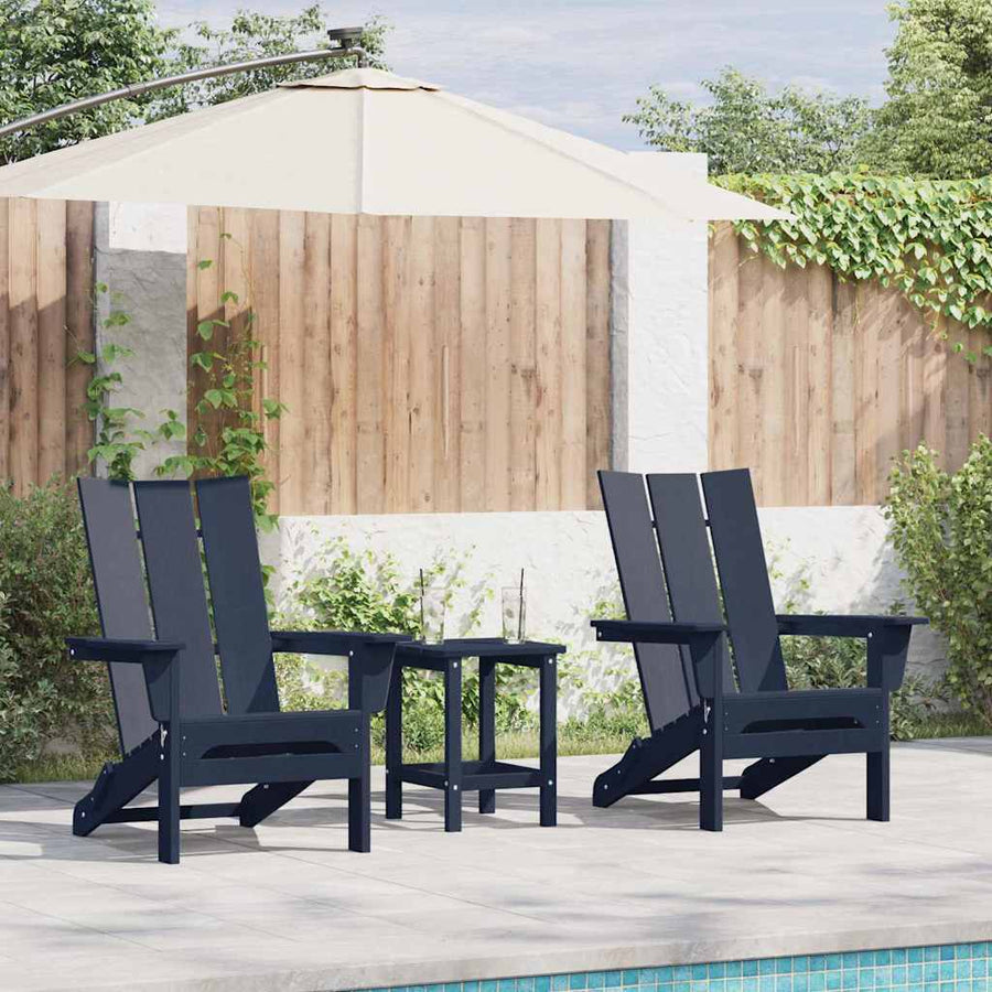 Tuinstoel 2 pcs Marineblauw 80.5 x 74.5 x 92 cm Polyetheen