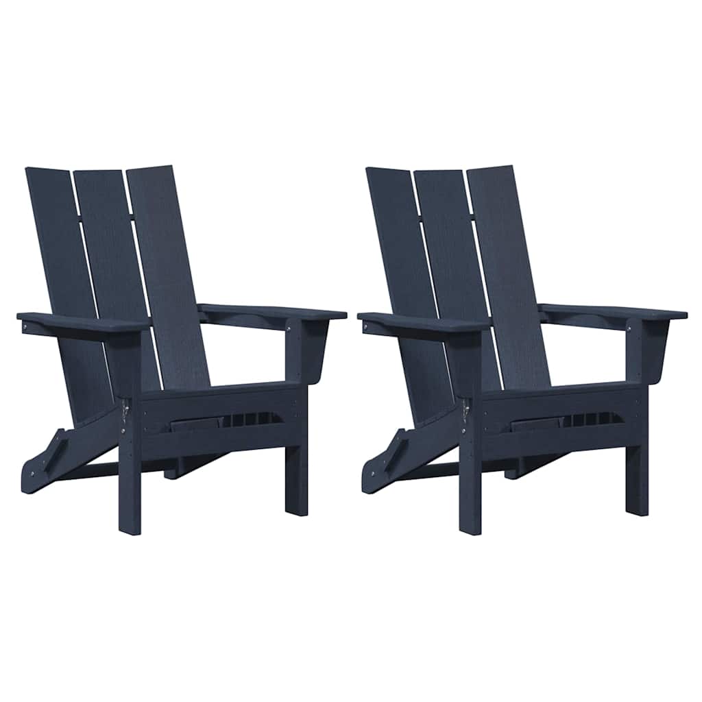 Tuinstoel 2 pcs Marineblauw 80.5 x 74.5 x 92 cm Polyetheen