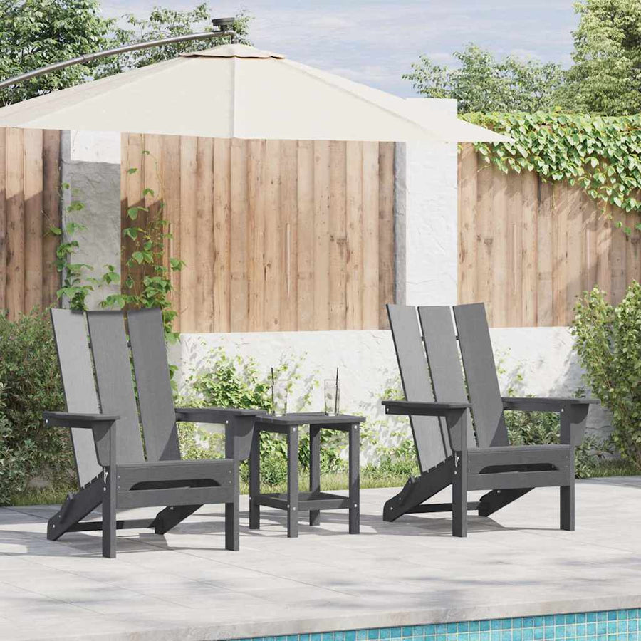 Tuin Lounge Meubels 3 Pcs 38 X 38 X 46Cm Kunststof Lichtgrijs met tafel