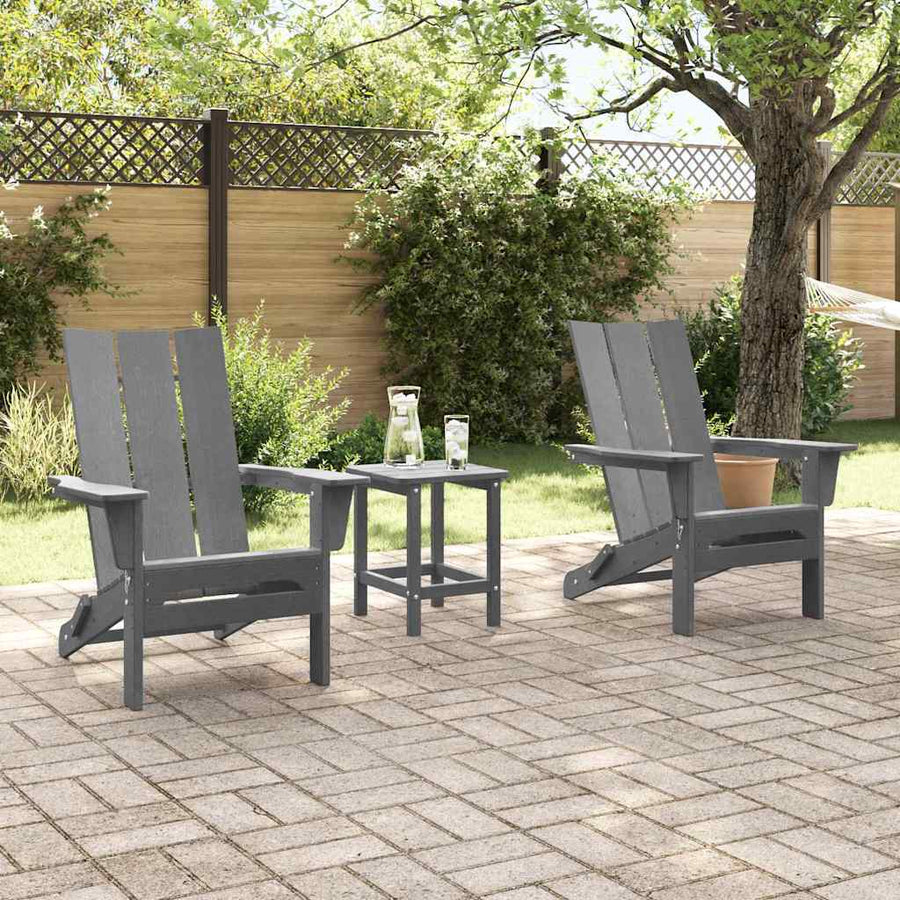 Tuin Lounge Meubels 3 Pcs 38 X 38 X 46Cm Kunststof Lichtgrijs met tafel