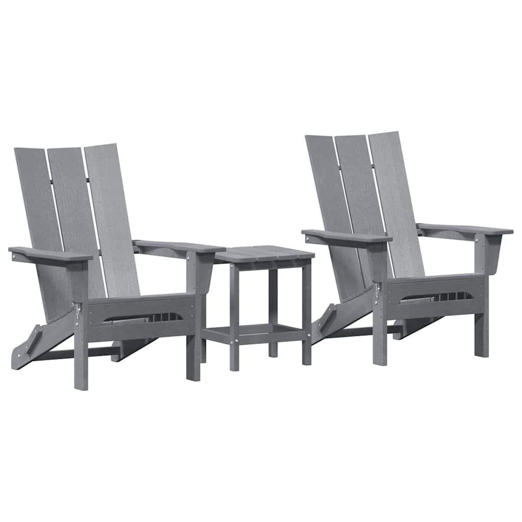 Tuin Lounge Meubels 3 Pcs 38 X 38 X 46Cm Kunststof Lichtgrijs met tafel