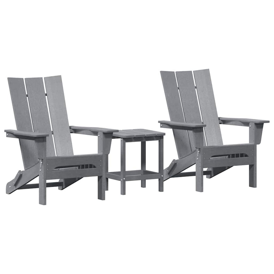 Tuin Lounge Meubels 3 Pcs 38 X 38 X 46Cm Kunststof Lichtgrijs met tafel