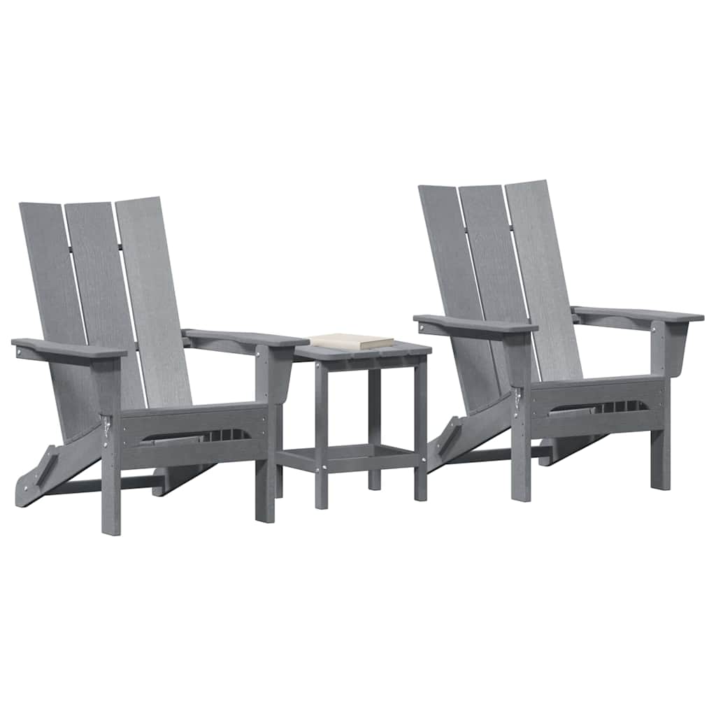 Tuin Lounge Meubels 3 Pcs 38 X 38 X 46Cm Kunststof Lichtgrijs met tafel