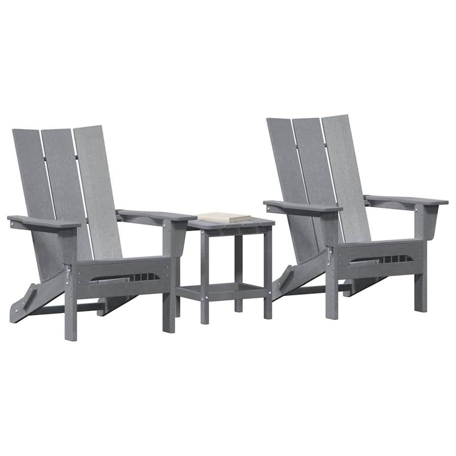 Tuin Lounge Meubels 3 Pcs 38 X 38 X 46Cm Kunststof Lichtgrijs met tafel