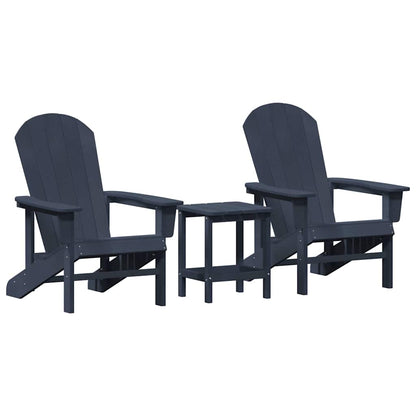 Tuinstoel 3 pcs Marineblauw Polyetheen