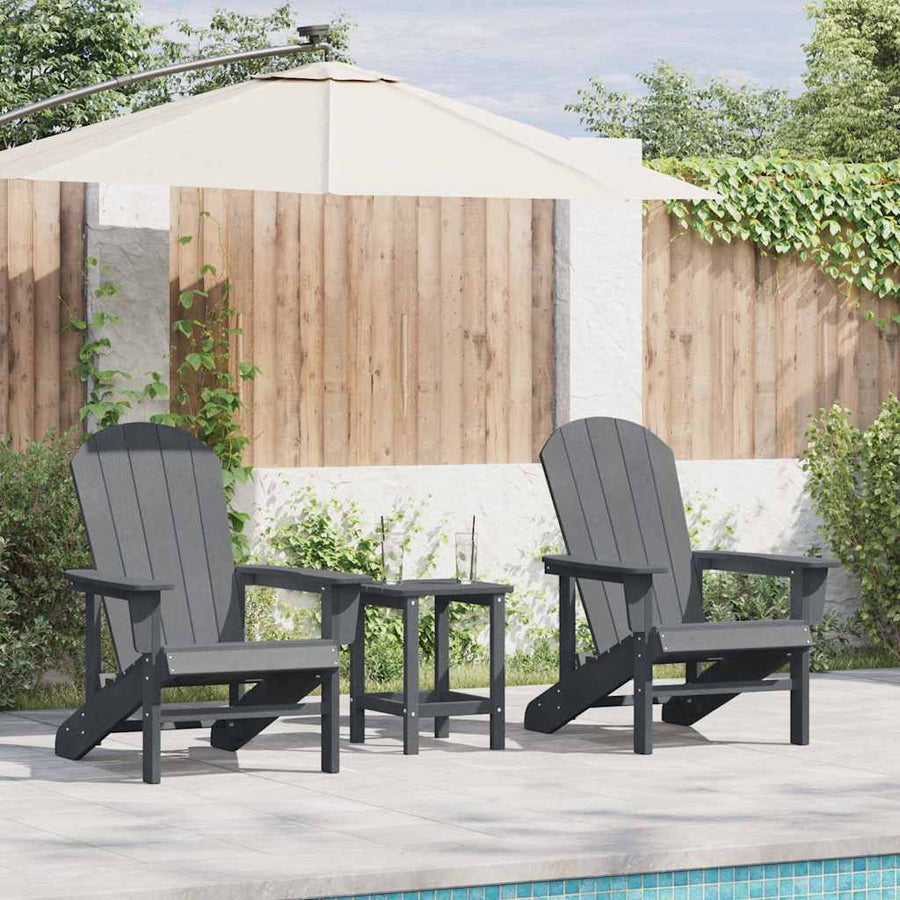 Tuin Lounge Meubels 3 Pcs 38 X 38 X 46Cm Polyetheen Lichtgrijs met tafel