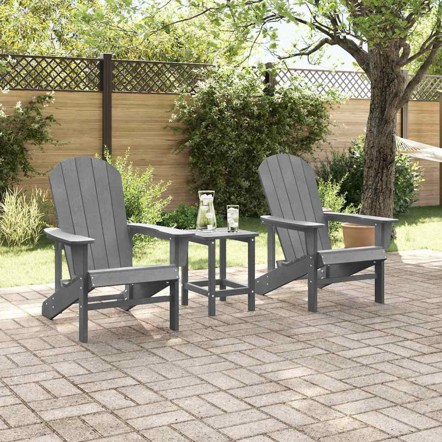 Tuin Lounge Meubels 3 Pcs 38 X 38 X 46Cm Polyetheen Lichtgrijs met tafel
