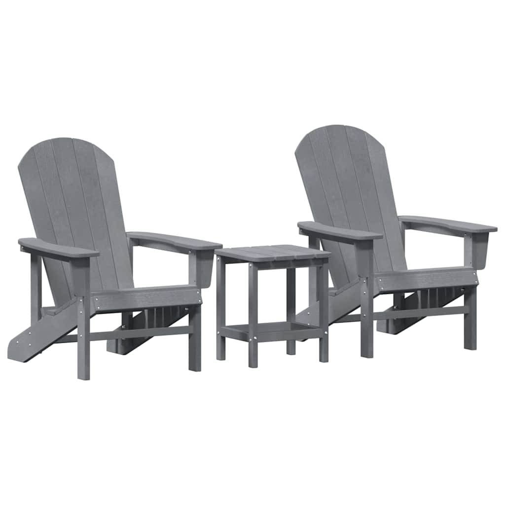 Tuin Lounge Meubels 3 Pcs 38 X 38 X 46Cm Polyetheen Lichtgrijs met tafel
