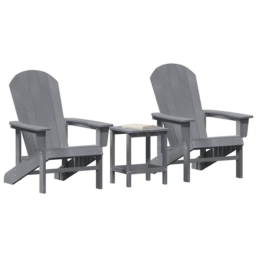 Tuin Lounge Meubels 3 Pcs 38 X 38 X 46Cm Polyetheen Lichtgrijs met tafel