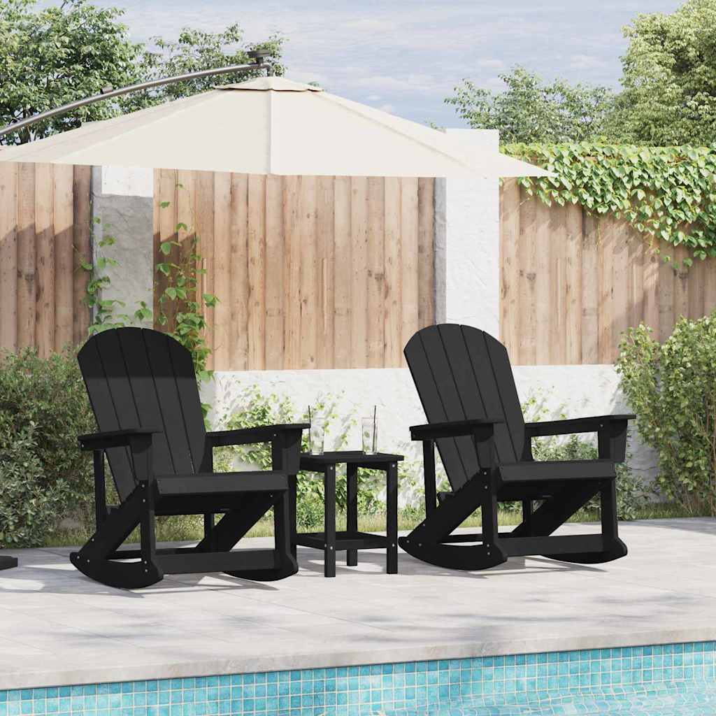 Adirondack Schommeltjes 2 pcs Zwart 73.5 x 92 x 90 cm HDPE
