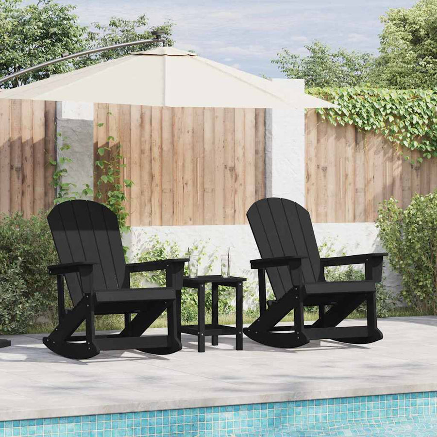 Adirondack Schommeltjes 2 pcs Zwart 73.5 x 92 x 90 cm HDPE