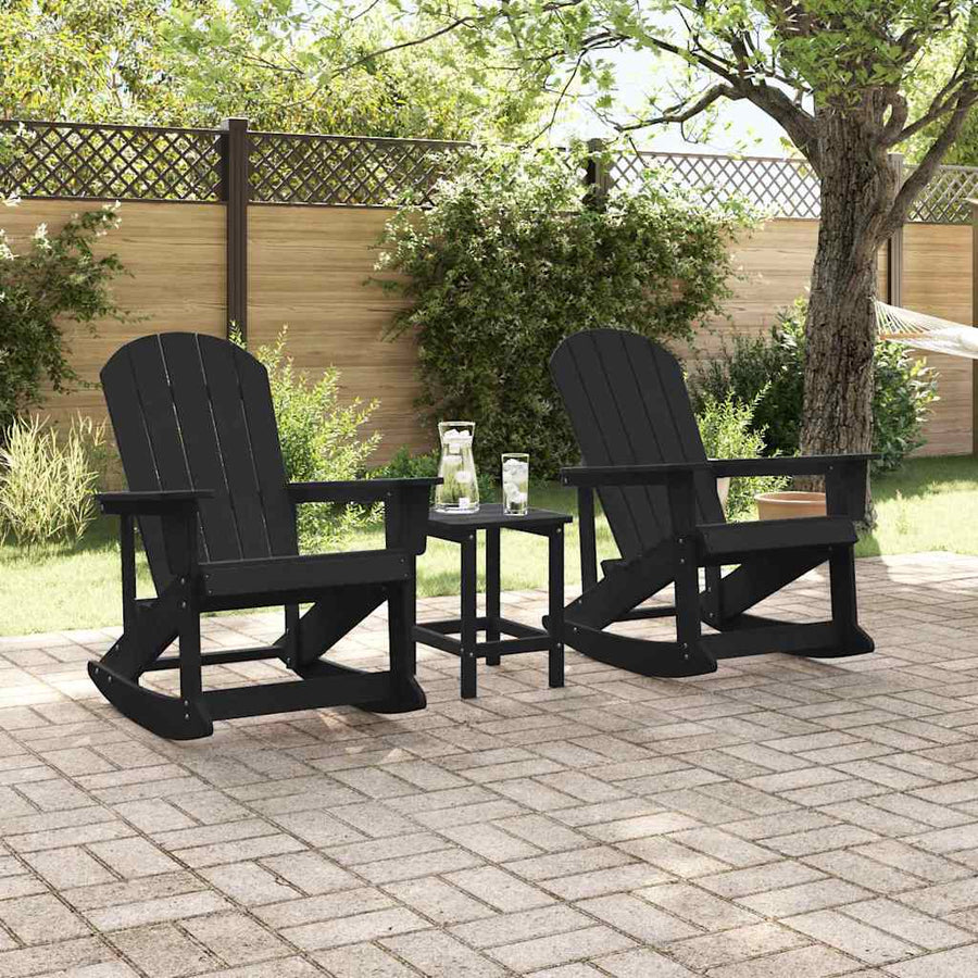 Adirondack Schommeltjes 2 pcs Zwart 73.5 x 92 x 90 cm HDPE