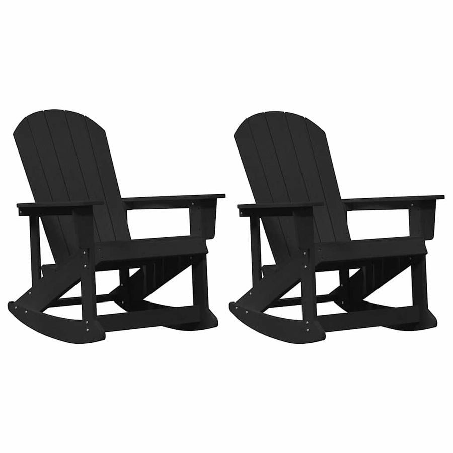 Adirondack Schommeltjes 2 pcs Zwart 73.5 x 92 x 90 cm HDPE