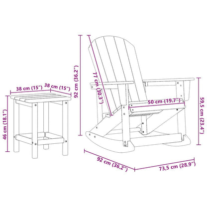 Tuin Lounge Set 3 pcs Marineblauw Standaard 38 x 38 x 46 cm