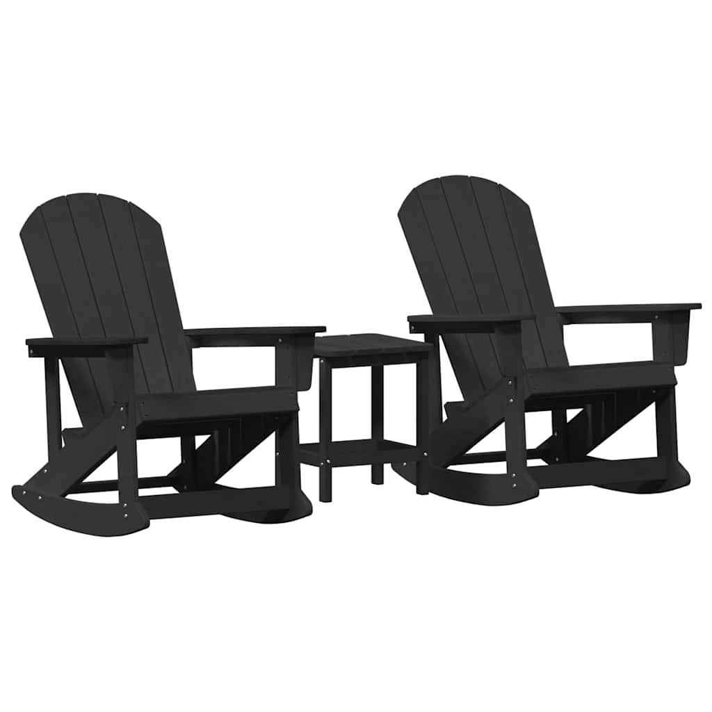 Tuin Lounge Set 3 pcs Zwart Medium 38 x 38 x 46 cm HDPE