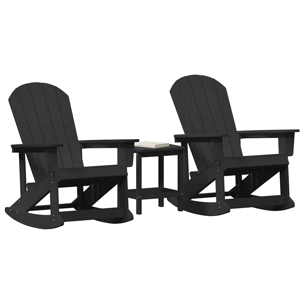Tuin Lounge Set 3 pcs Zwart Medium 38 x 38 x 46 cm HDPE