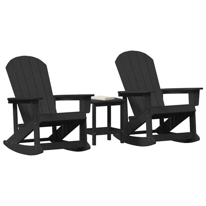 Tuin Lounge Set 3 pcs Zwart Medium 38 x 38 x 46 cm HDPE