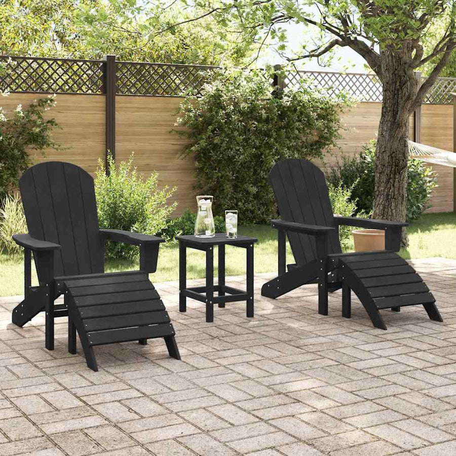 Tuinstoel 2 pcs Zwart 83 x 74 x 92 cm Polyetheen