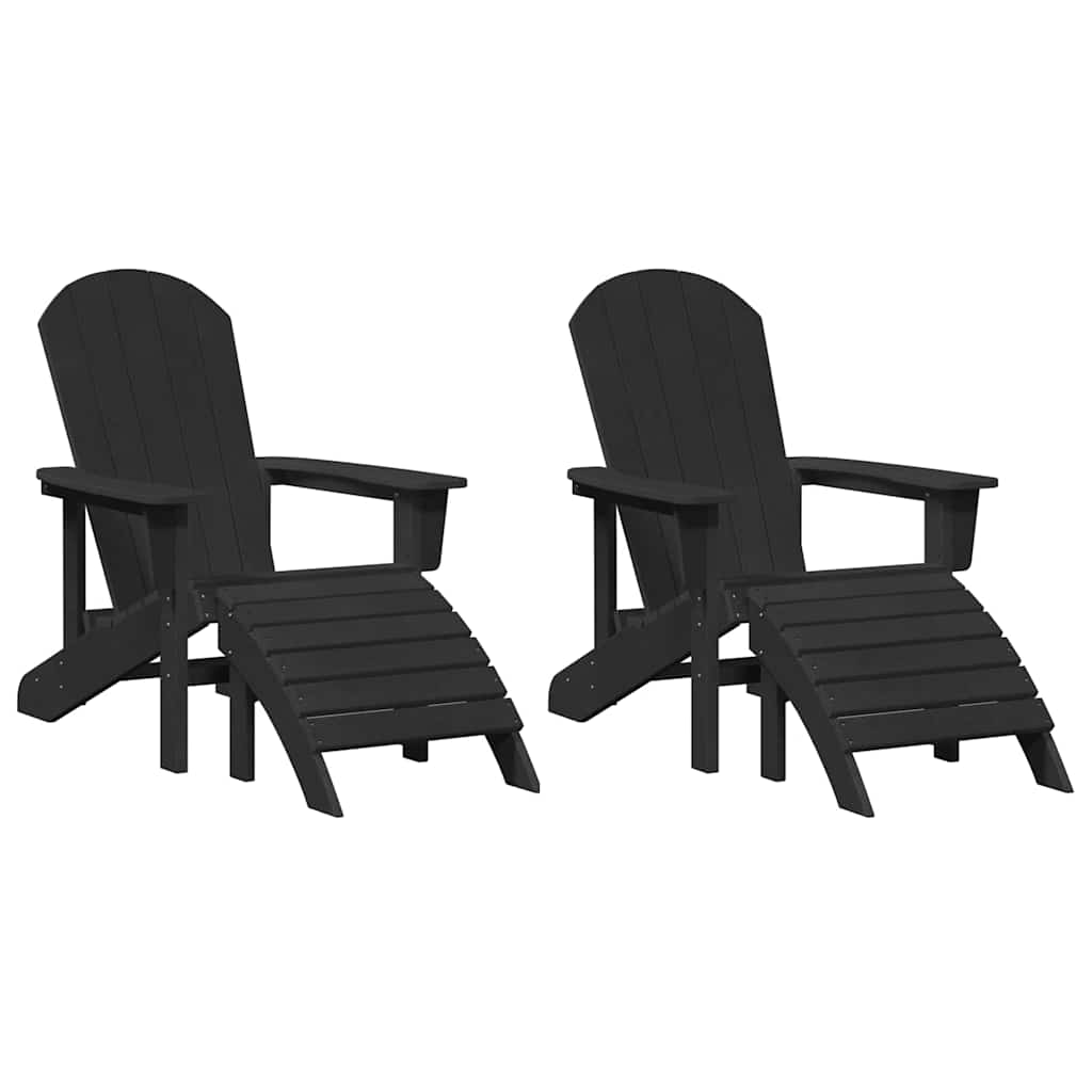 Tuinstoel 2 pcs Zwart 83 x 74 x 92 cm Polyetheen