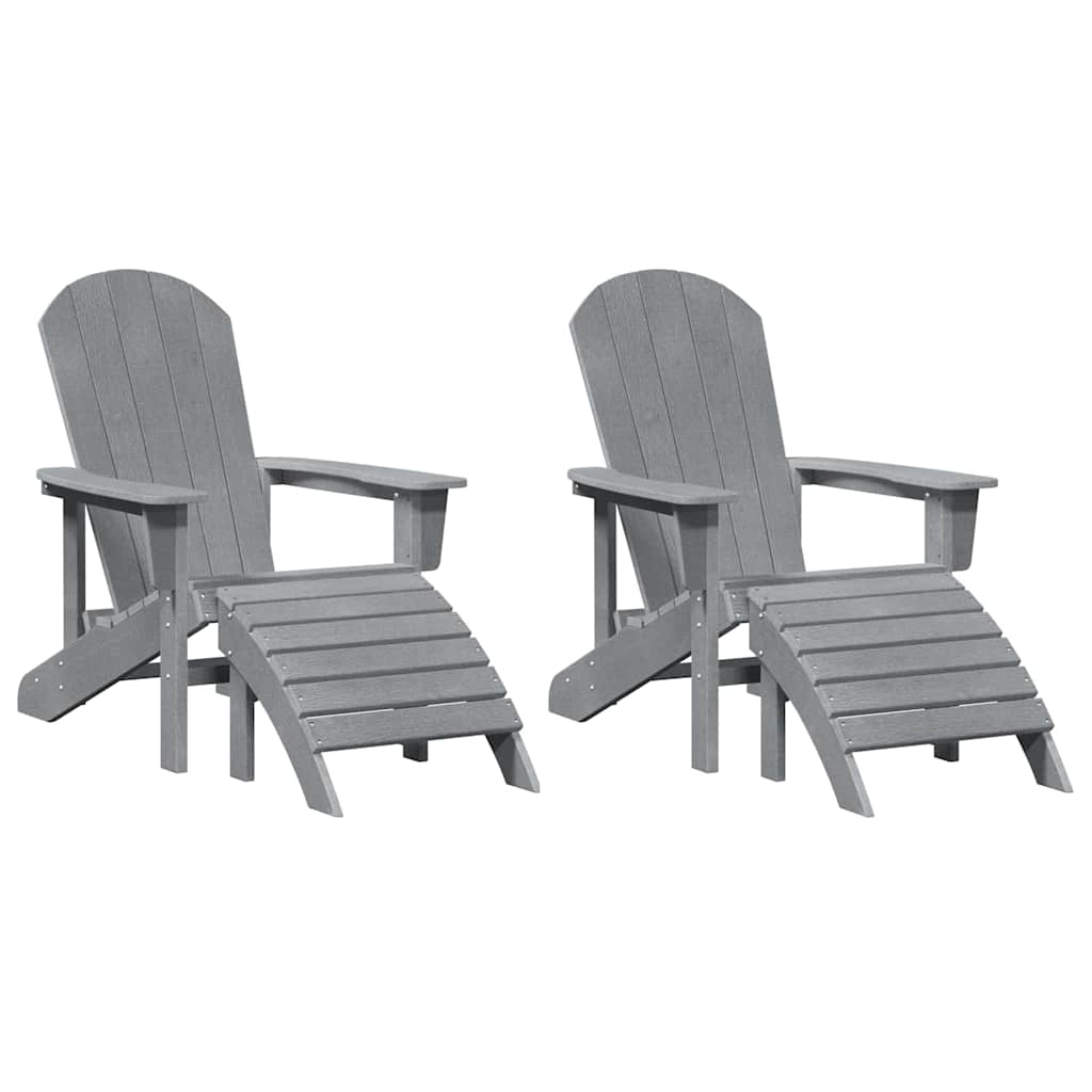 Tuin Lounge Meubels 2 Pcs 74 X 82 X 90Cm Kunststof Lichtgrijs