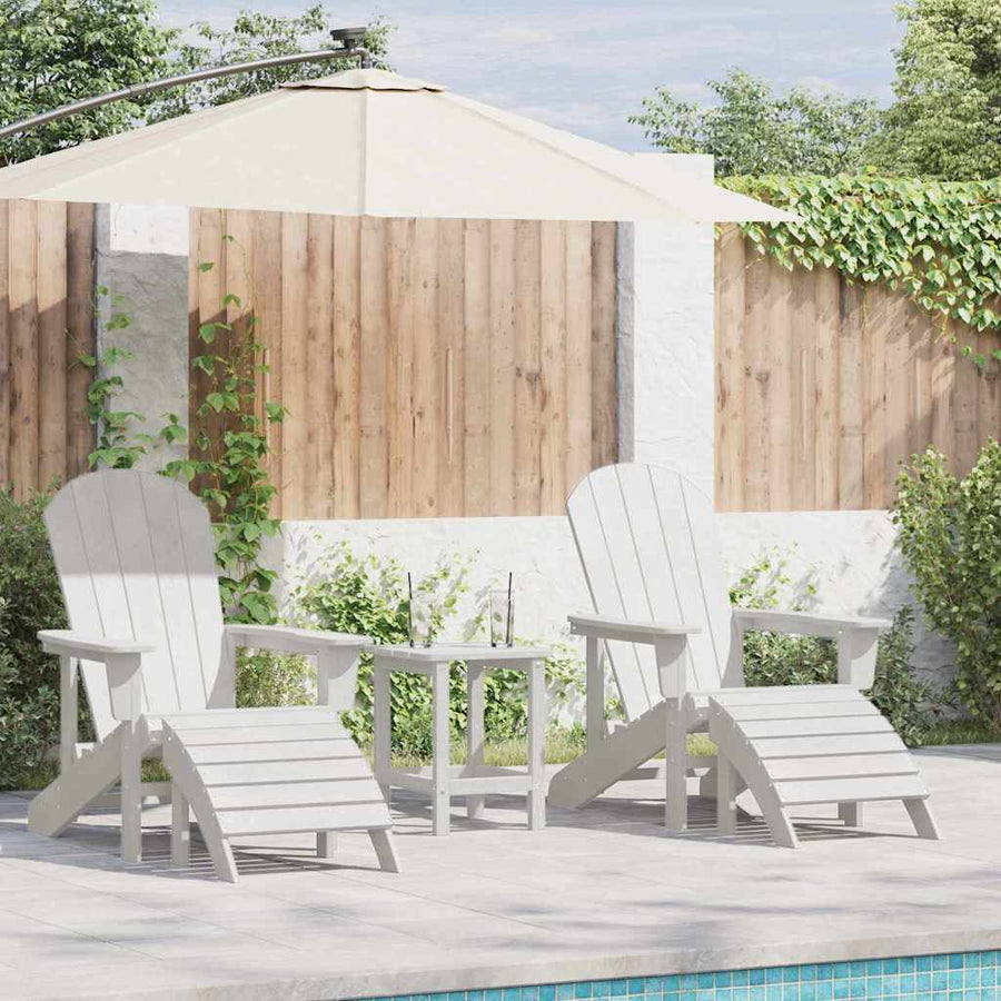 Tuinstoel 3 pcs Wit Polyetheen