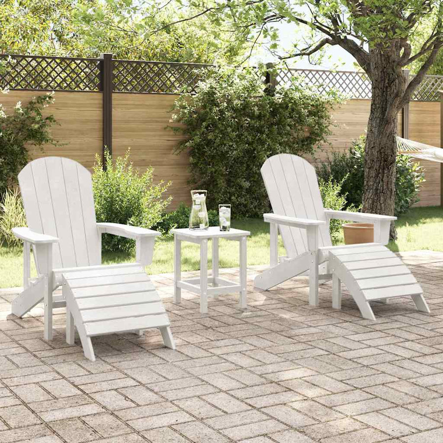 Tuinstoel 3 pcs Wit Polyetheen