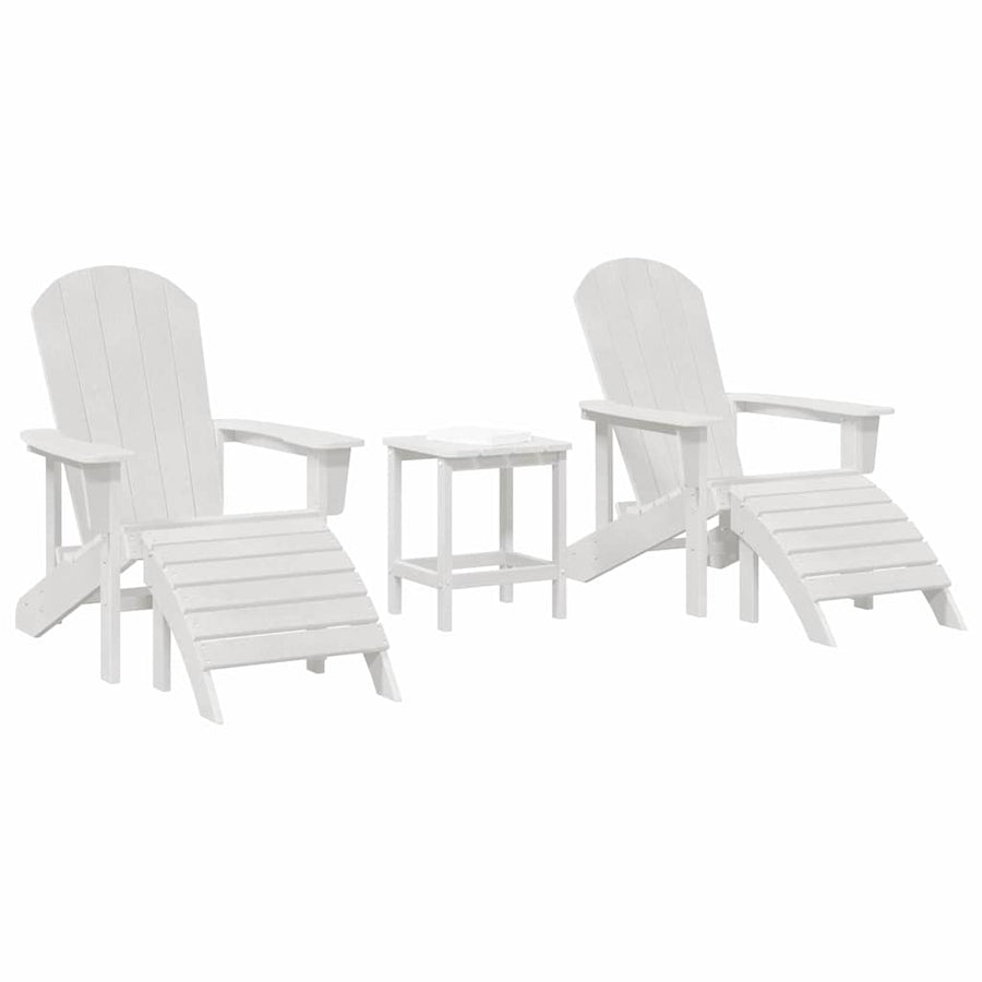 Tuinstoel 3 pcs Wit Polyetheen