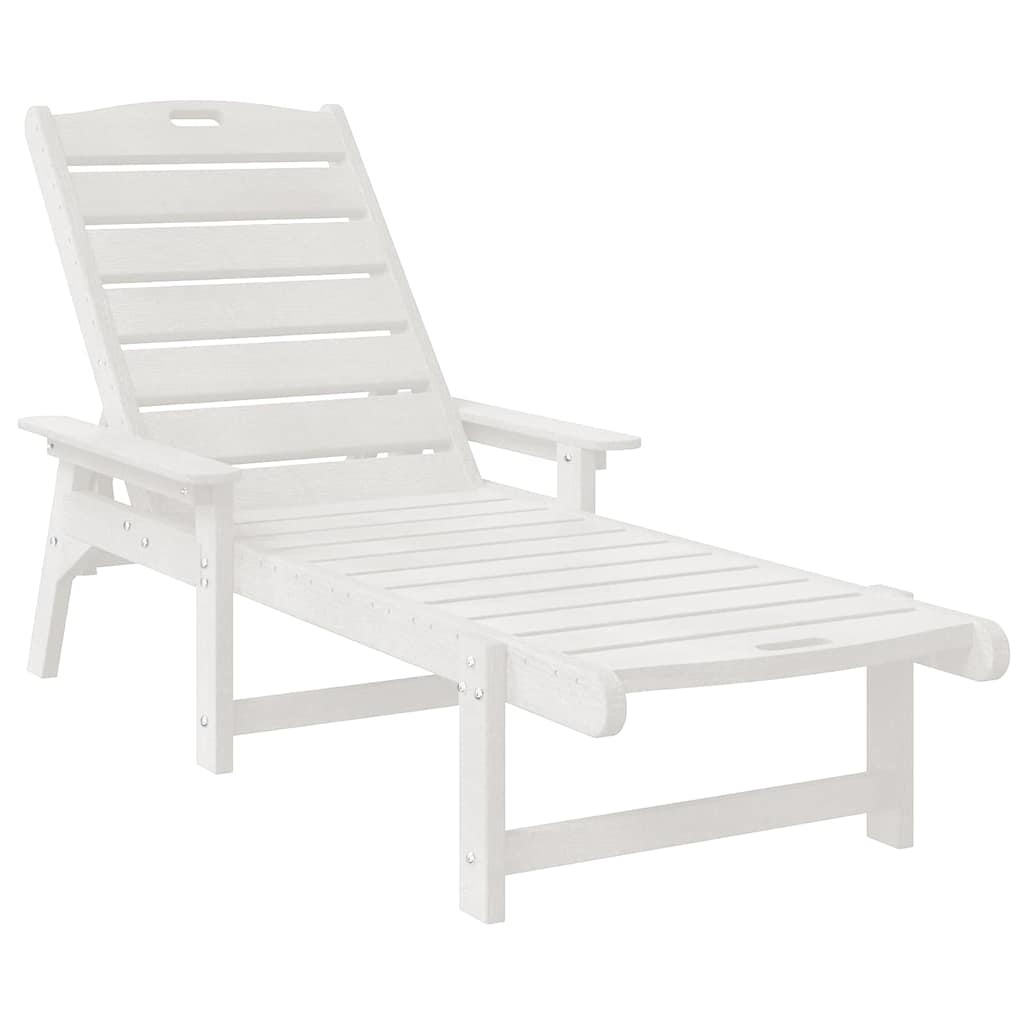 Ligstoel 2 pcs Wit 195,5 x 53 x 98,5 cm Polyetheen