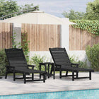 Ligstoel 2 stuks zwart 195,5x53x98,5 cm polyetheen