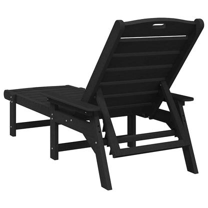 Ligstoel 2 pcs Zwart 195,5 x 53 x 98,5 cm Polyetheen