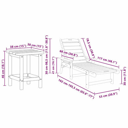 Ligstoel 3 pcs Zwart Polyetheen
