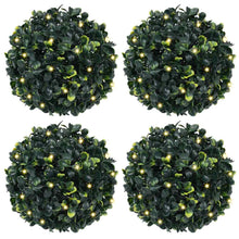 Kunstbuxusballen met LED-verlichting 4 st 12 cm groen